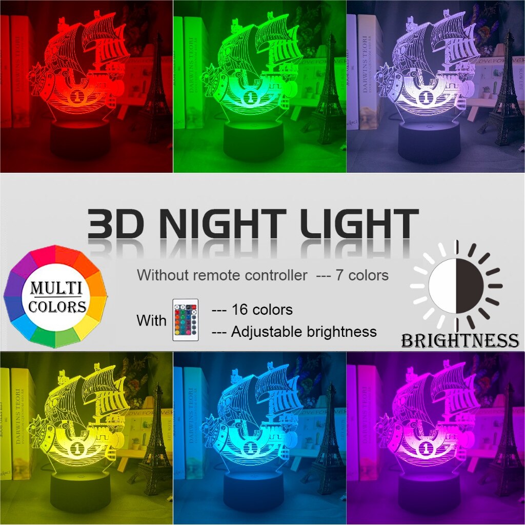ONE PIECE Lámpara LED efecto 3D de decoración.
