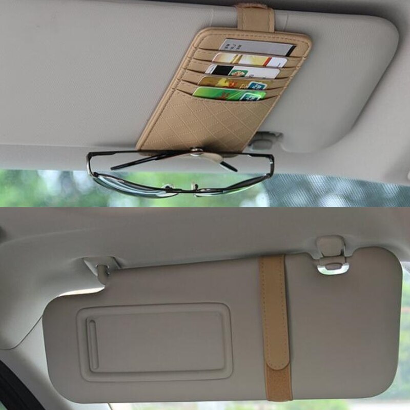 Organizador de coche, tarjetero, soporte para gafas.