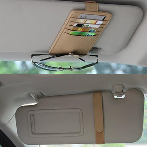 Organizador de coche, tarjetero, soporte para gafas.