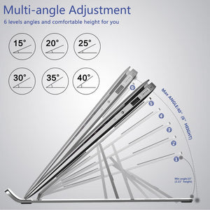 Soporte plegable y ajustable de aluminio para portátil