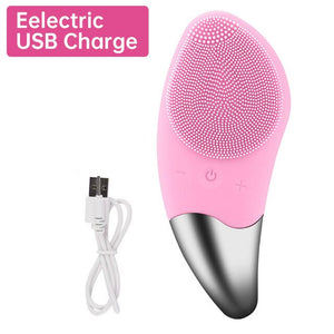 Mini cepillo eléctrico de silicona para limpieza Facial.