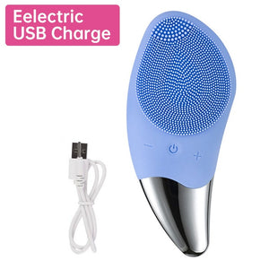 Mini cepillo eléctrico de silicona para limpieza Facial.