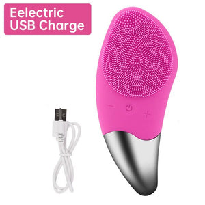 Mini cepillo eléctrico de silicona para limpieza Facial.